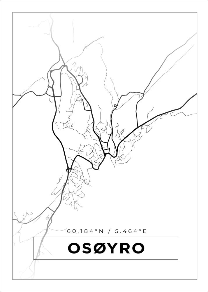 Bildverkstad Map - Osøyro - White Poster