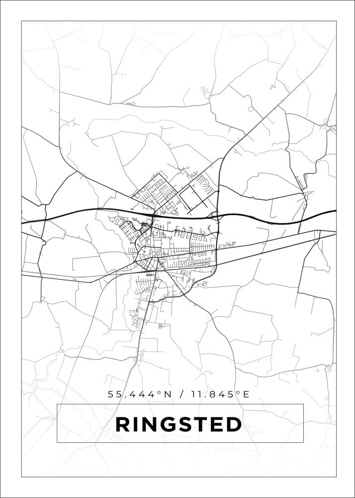 Bildverkstad Map - Ringsted - White Poster