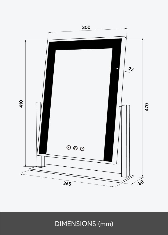 KAILA KAILA Make-up spiegel Stand LED Zwart 30x41 cm