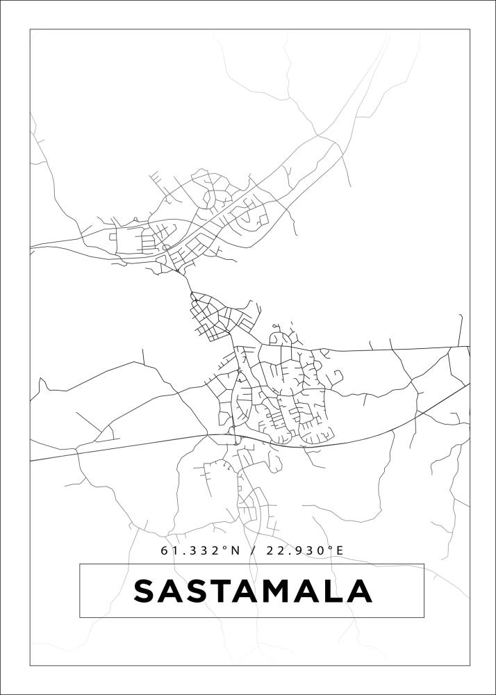 Bildverkstad Map - Sastamala - White Poster