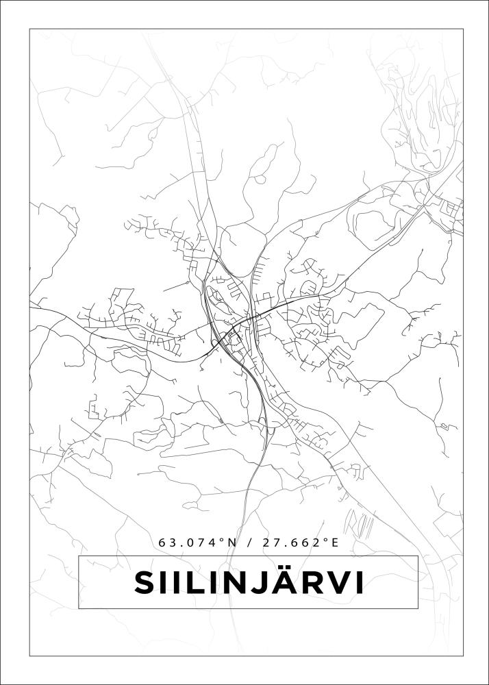 Bildverkstad Map - Siilinjärvi - White Poster