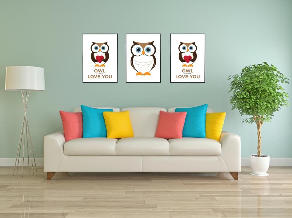 Bildverkstad Owl Always Love you - Brown-Black Poster