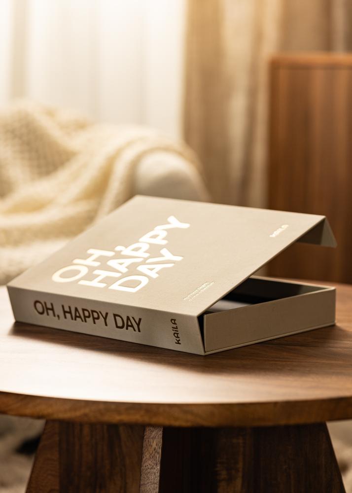 KAILA KAILA OH HAPPY DAY Creme - Coffee Table Photo Album (60 Zwarte zijden)