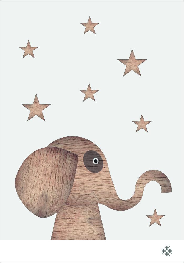 Bildverkstad Wood elephant Light Poster