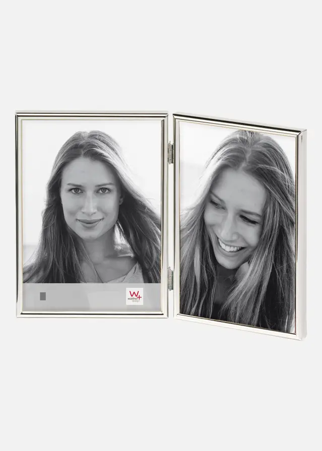 Walther Chloe Opvouwbare Fotolijst Zilver 9x13 cm - 2 Foto's