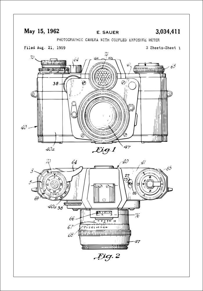 Bildverkstad Patenttekening - Camera I Poster