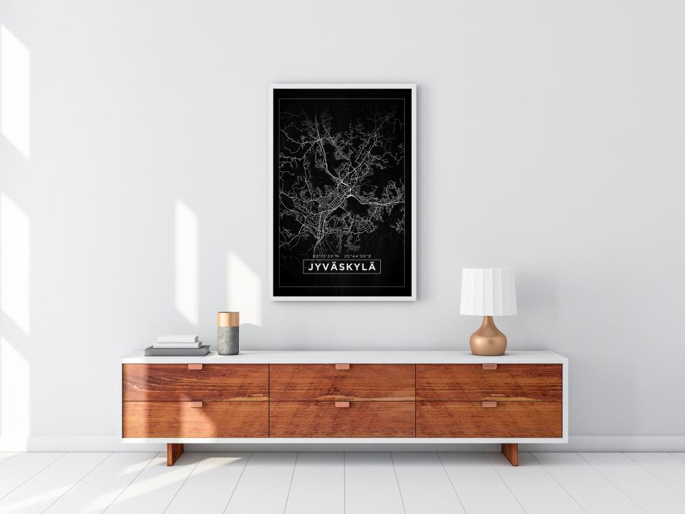 Bildverkstad Map - Jyväskylä - Black Poster