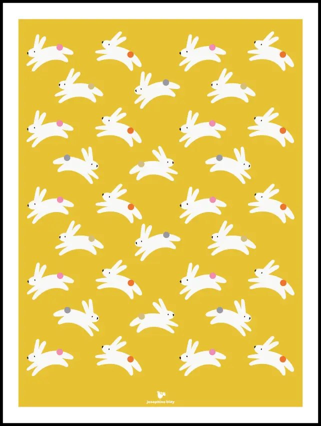 Bildverkstad Rabbit - yellow Poster