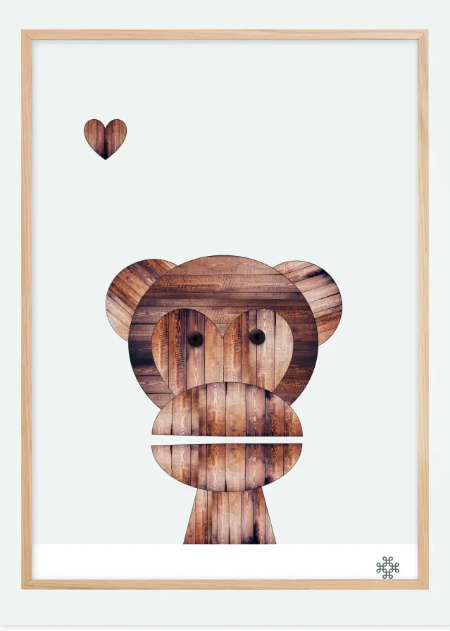 Bildverkstad Wood monkey Poster