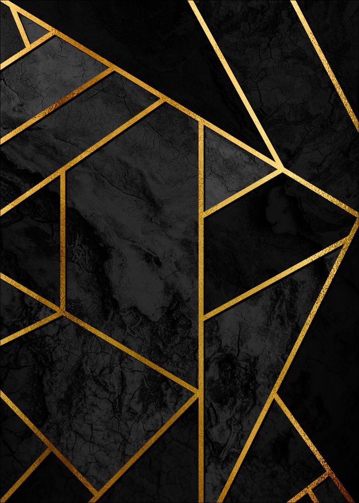 Bildverkstad Gold & Black Marble Poster