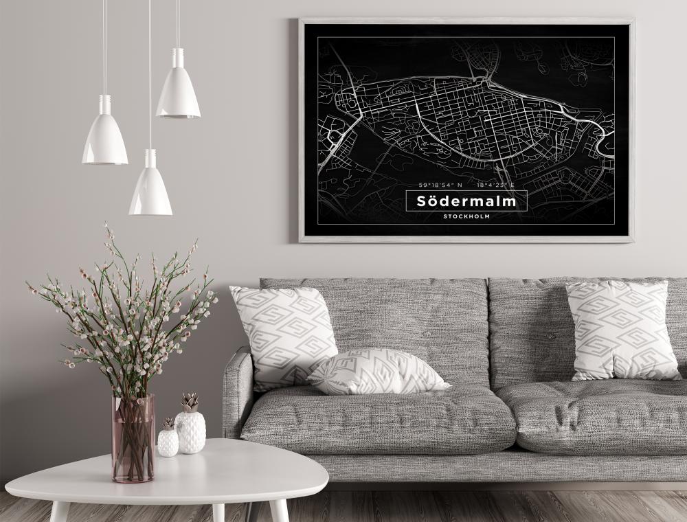 Bildverkstad Map - Södermalm - Black Poster