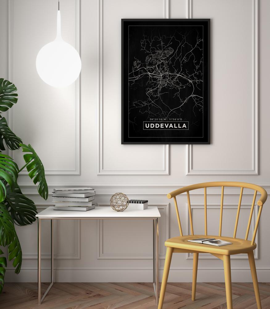 Bildverkstad Map - Uddevalla - Black Poster