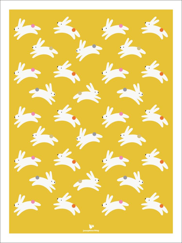 Bildverkstad Rabbit - yellow Poster